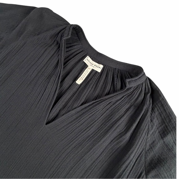 A Piece Apart Women’s Black 100% Organic Cotton Long Sleeve Gauze Top In Size M - Picture 5 of 9